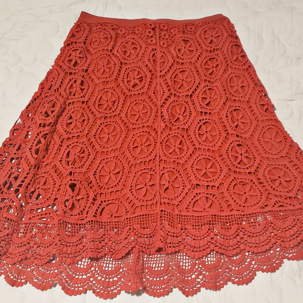 Ella Moss red lace skirt